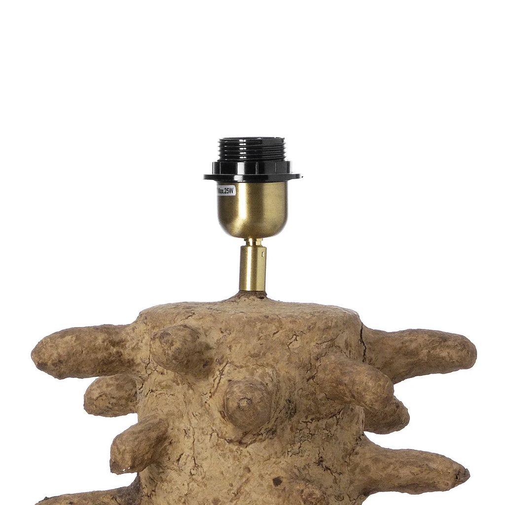 Lampe de table organique papier mâché beige texturée H41 cm