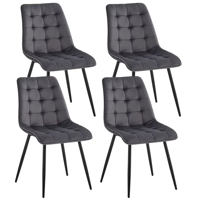 Lot de 4 chaises en velours