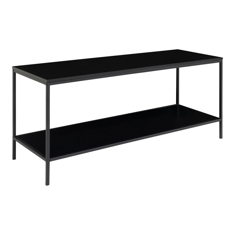 Meuble TV noir en métal avec étagères ouvertes – 100x36 cm