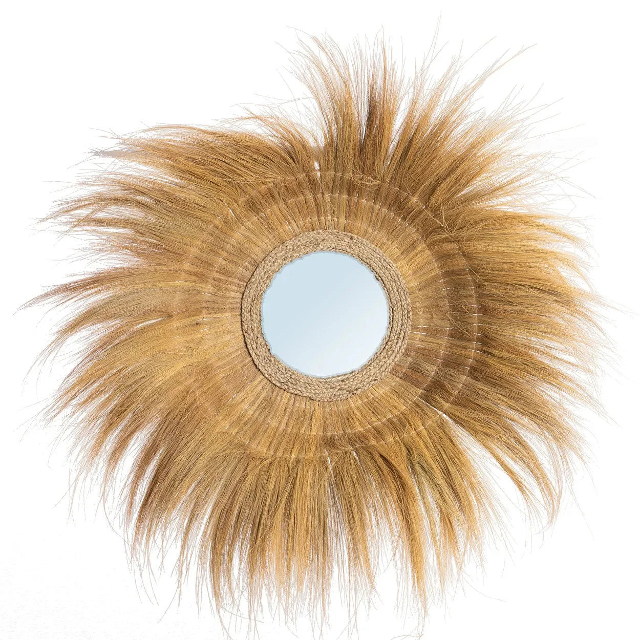 Miroir en herbe séchée naturel 90 cm forme profonde