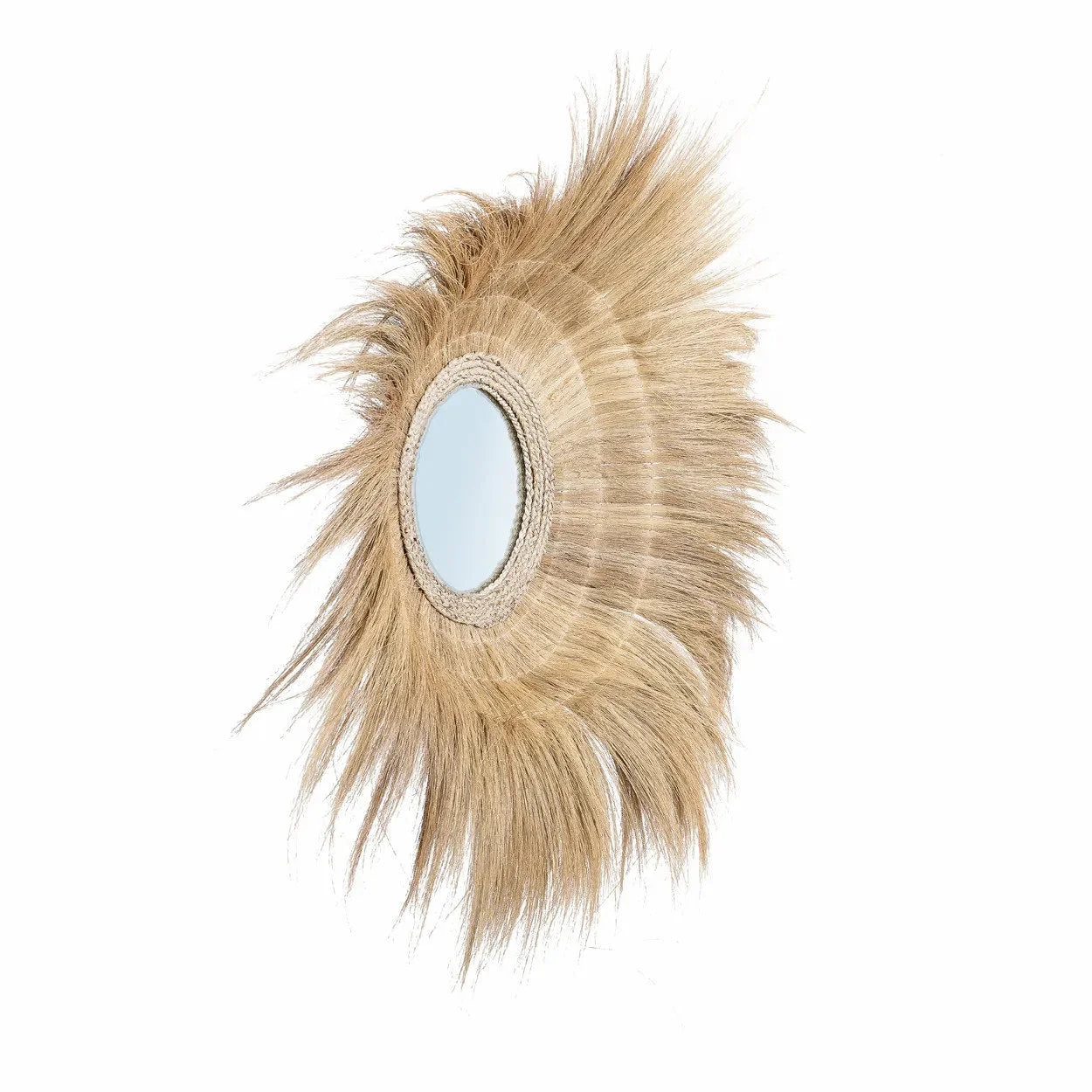 Miroir en herbe séchée naturel 90 cm forme profonde