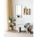 Miroir mural rectangulaire en bois clair naturel 45x75 cm minimaliste