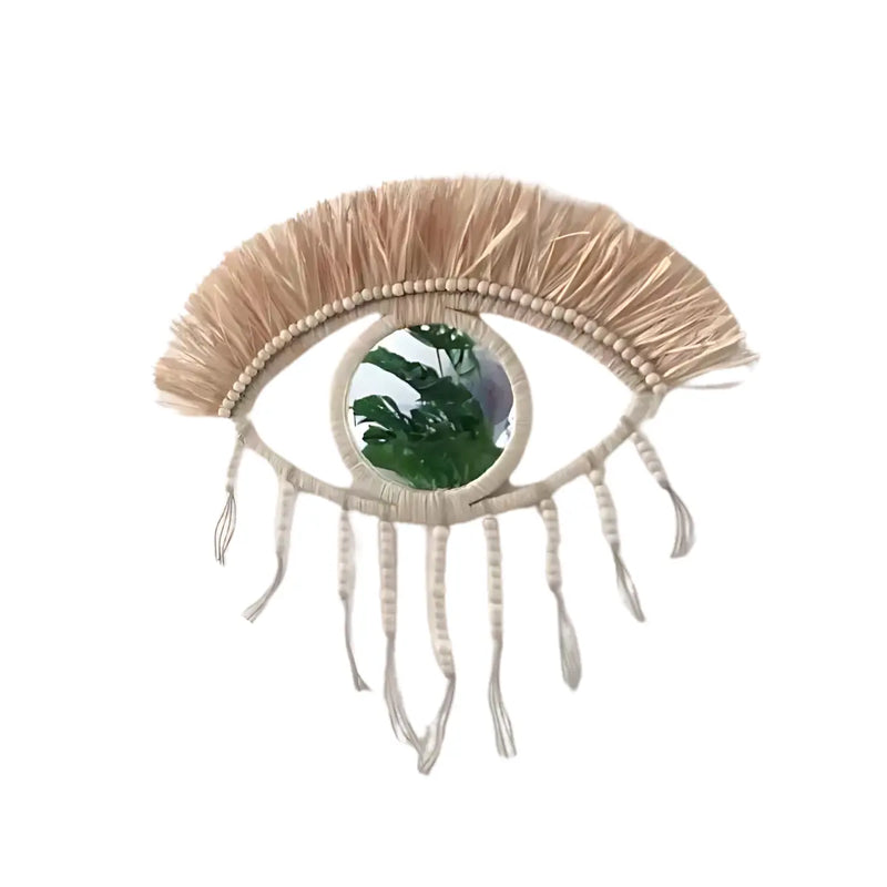 Miroir raphia œil