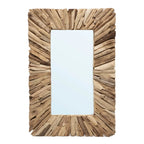 Miroir rectangulaire en bois flotté naturel 60x41 cm avec cadre en driftwood clair