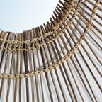 Miroir rond en rotin naturel 85 cm avec cadre en rotin et wicker vintage