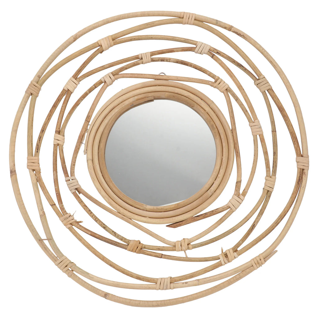 Le miroir rotin grand format