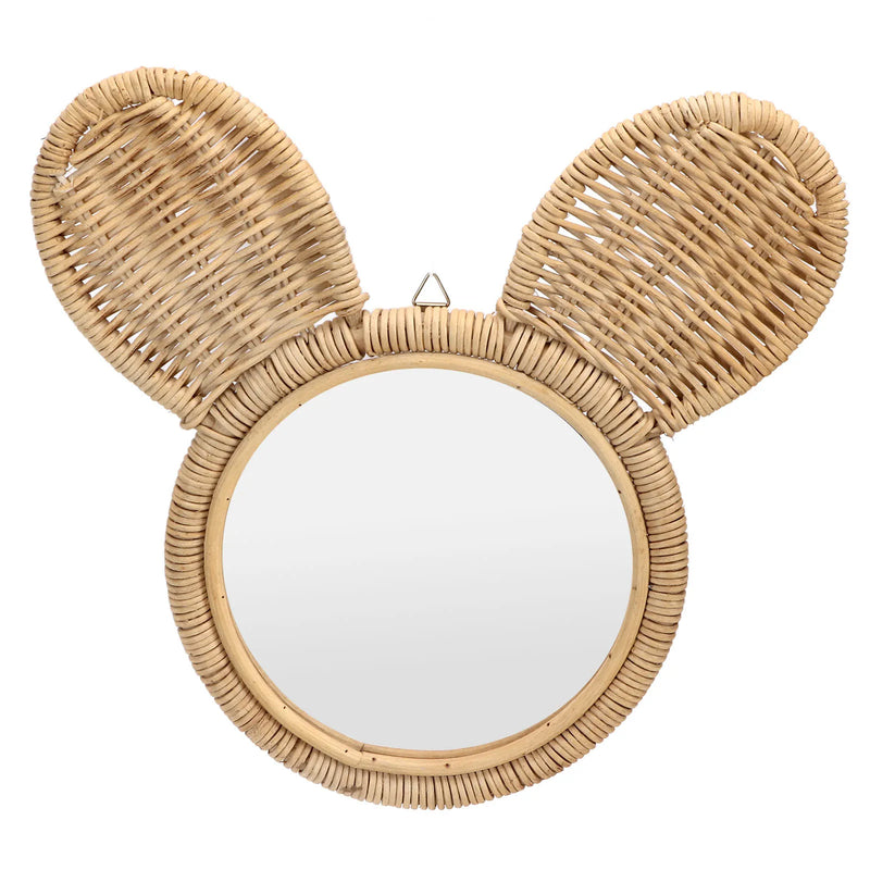 Miroir rotin lapin