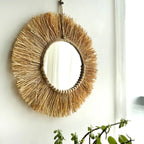 Miroir soleil raphia en situation