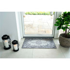 Paillasson persan en polyester noir et blanc 50x80 cm