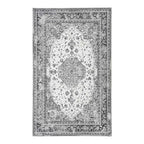 Paillasson persan en polyester noir et blanc 50x80 cm