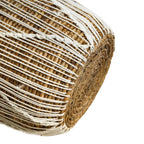 Panier en jonc de mer tressé & macramé avec poignées – H40 cm