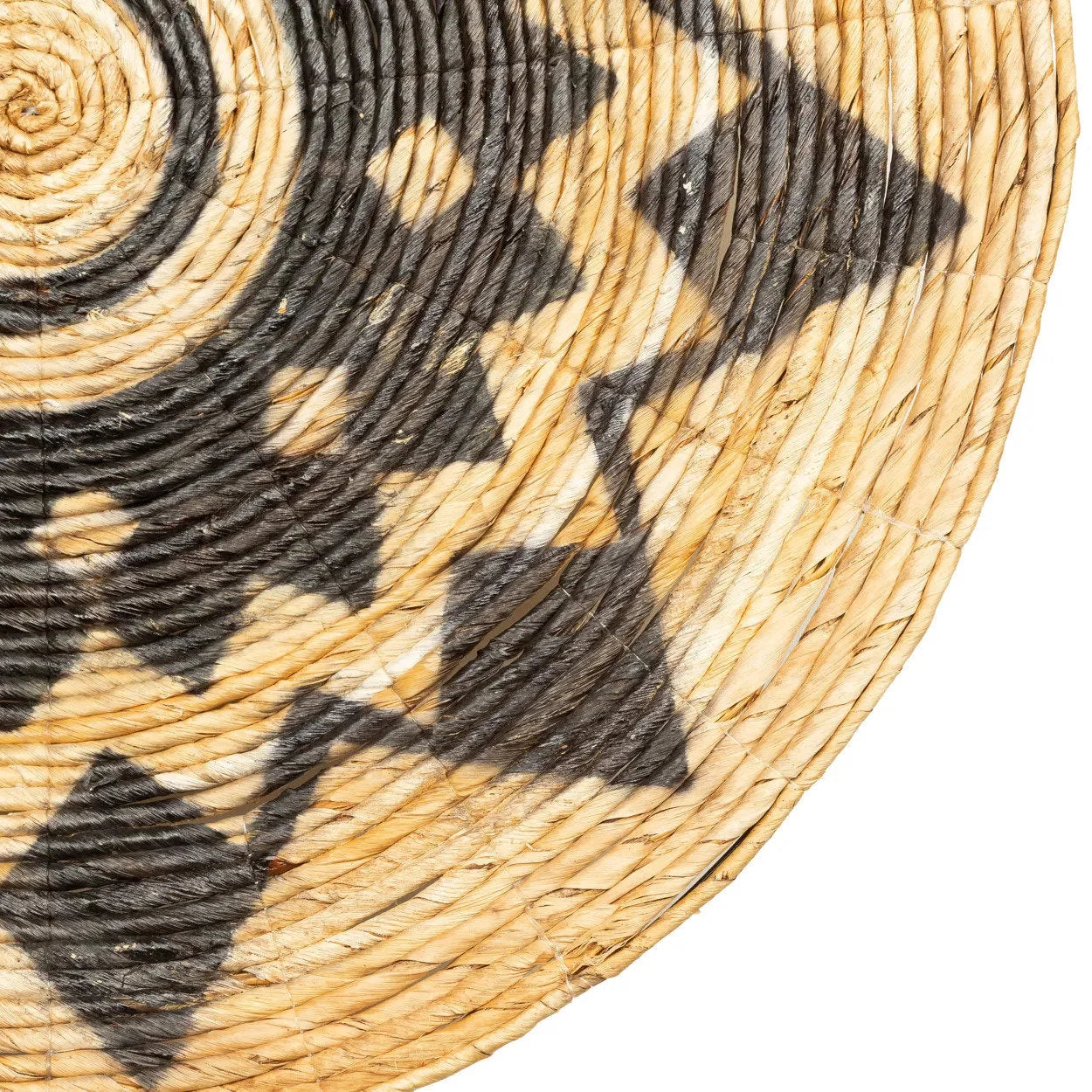 Panier mural rond en rotin motif étoile noire naturel – Ø90 cm