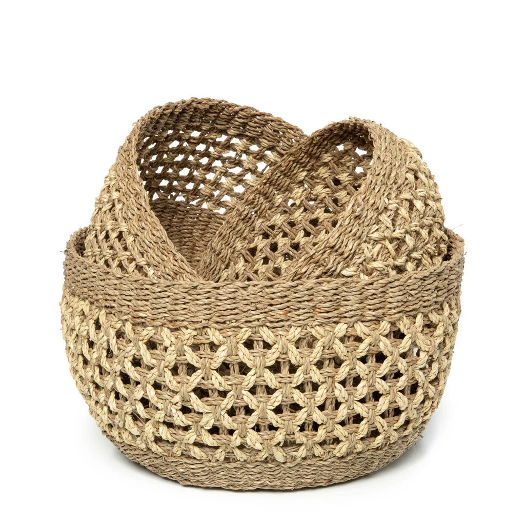 Deux paniers en osier naturels dans le produit Le panier Phu Quoc L_40