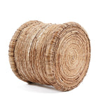 Panier de rangement en fibres naturelles tressées beige forme ronde – Ø38 cm