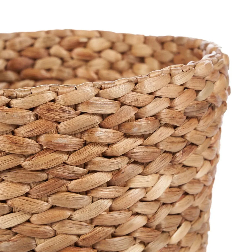 Panier de rangement en jonc de mer tressé naturel cylindrique