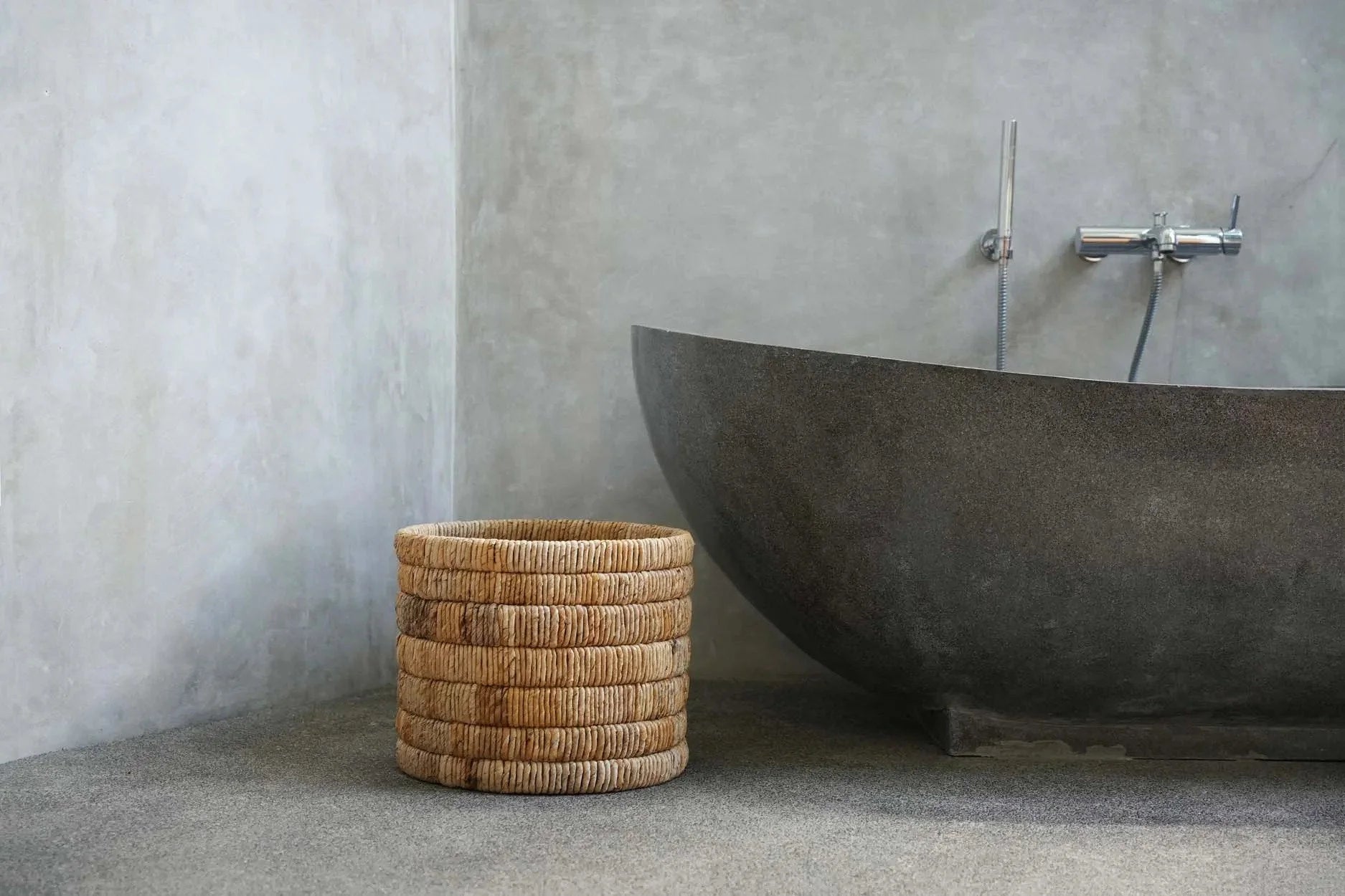 Panier de rangement rond en feuilles de bananier – Ø37 cm