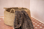Panier de rangement rond en jonc de mer naturel avec poignées – Ø60 cm