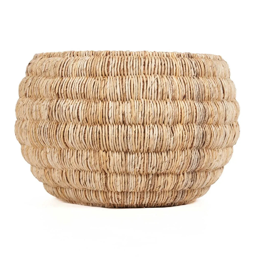 Panier rond en feuille de bananier naturel 58x37 cm