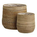 Paniers en rotin kubu naturel 35 cm, lot de 2 empilables