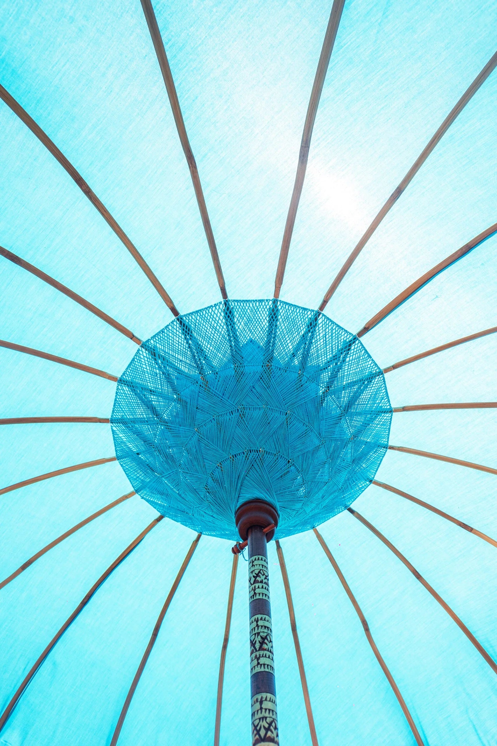 Parasol balinais 280 cm bleu mer