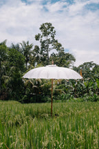 Parasol crème 250 cm avec pampilles