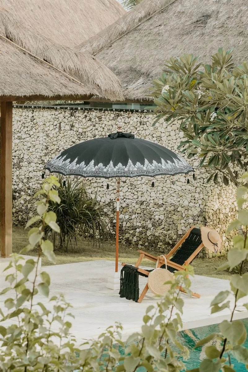 Parasol en tissu imperméable 250 cm noir