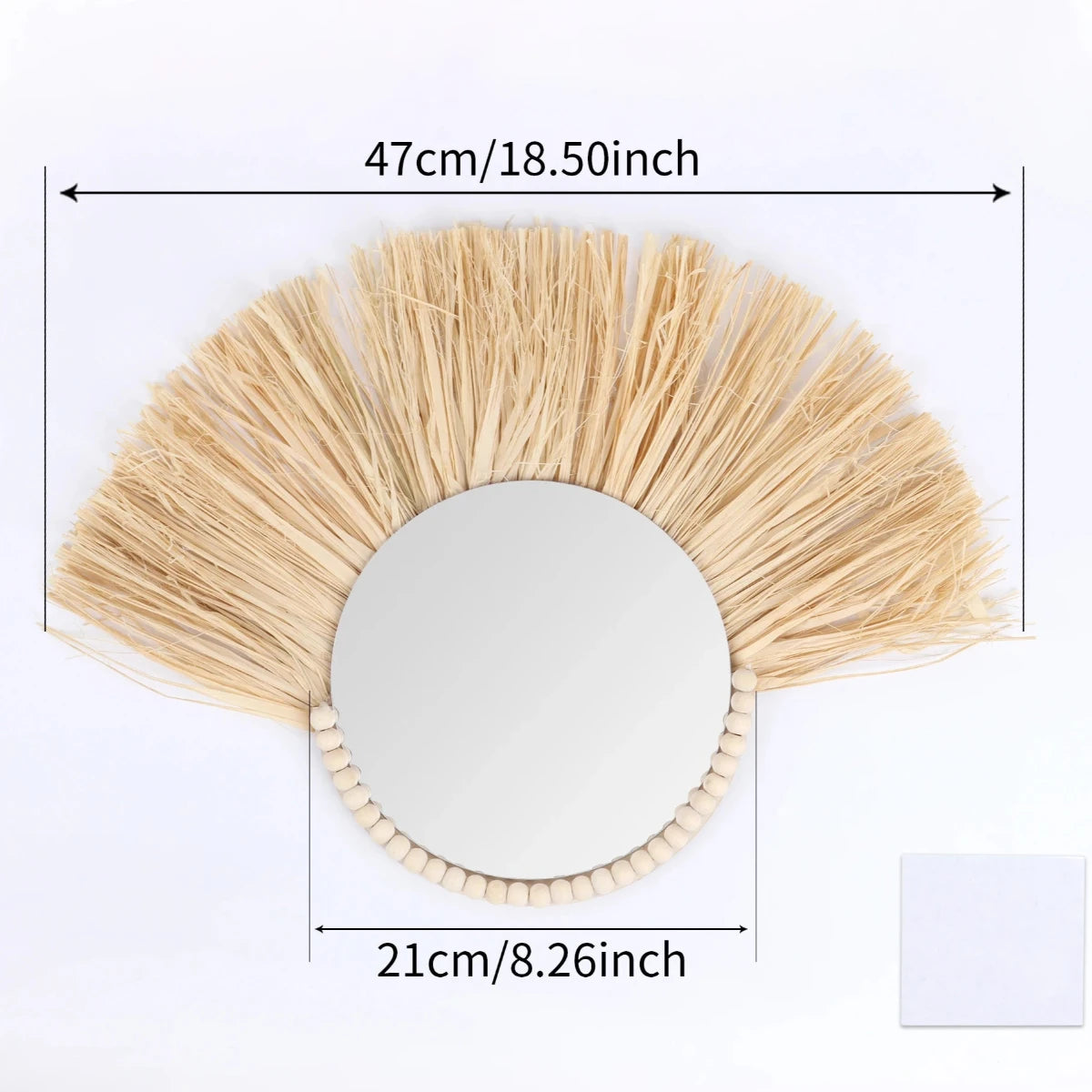 dimensions du miroir raphia en centimètres