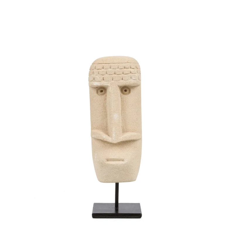 Pierre de Sumba en grès beige sculptée à la main sur support