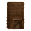 Couverture en fausse fourrure marron chocolat rainurée 130x180 cm