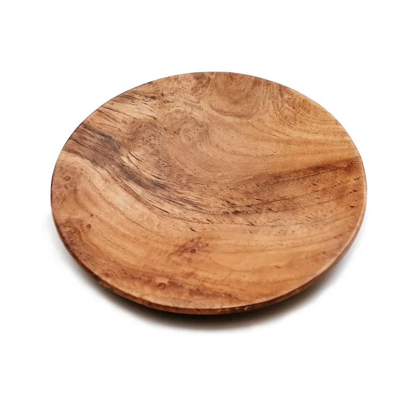 Plateau rond en racine de teck – Finition bois naturel – Ø25 cm