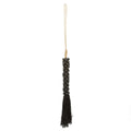 Tassel décoratif en perles de bois noir avec boucle en or pour suspension naturelle