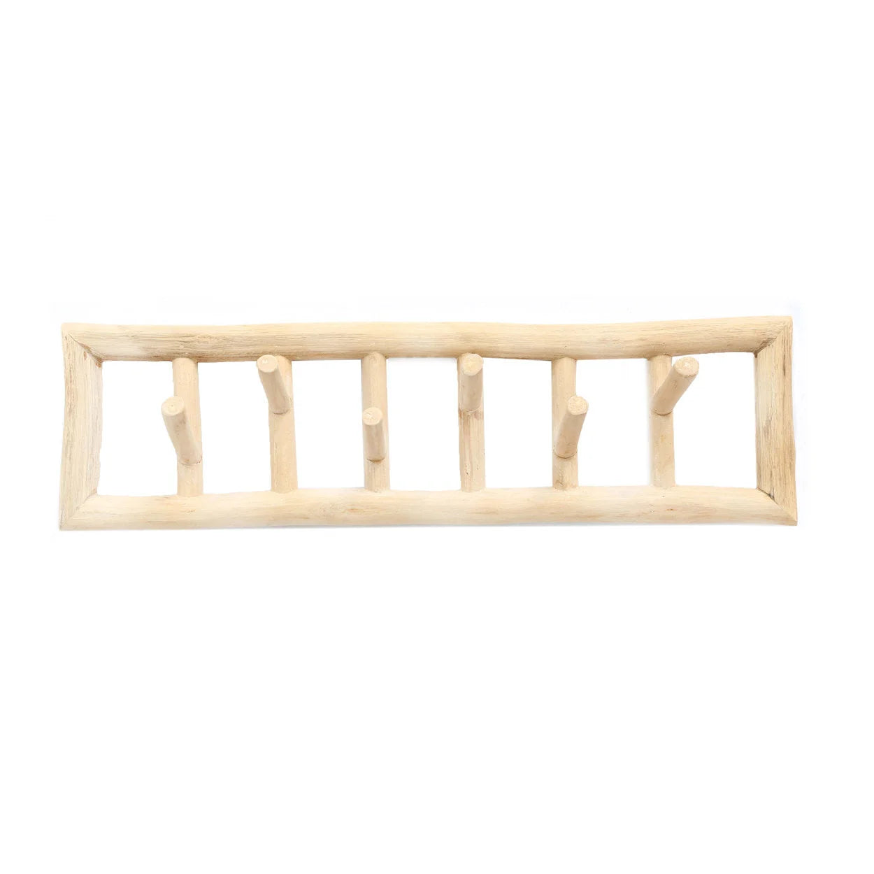 Porte-manteau mural en teck naturel design rectangulaire – 70x10 cm