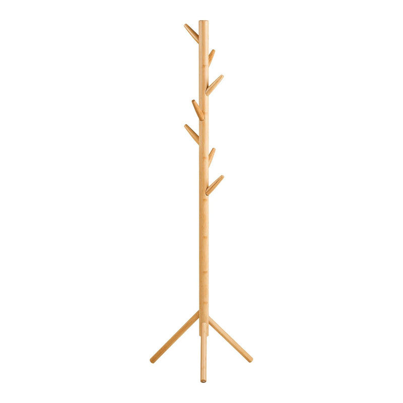 Porte-manteau sur pied en bambou clair forme arbre – H163 cm
