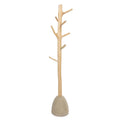 Portemanteau en bois de teck clair base béton forme arbre – H150 cm