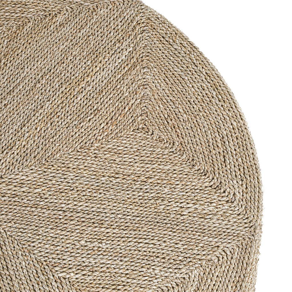 Pouf rond en jonc de mer naturel usage table basse salon – Ø100 cm