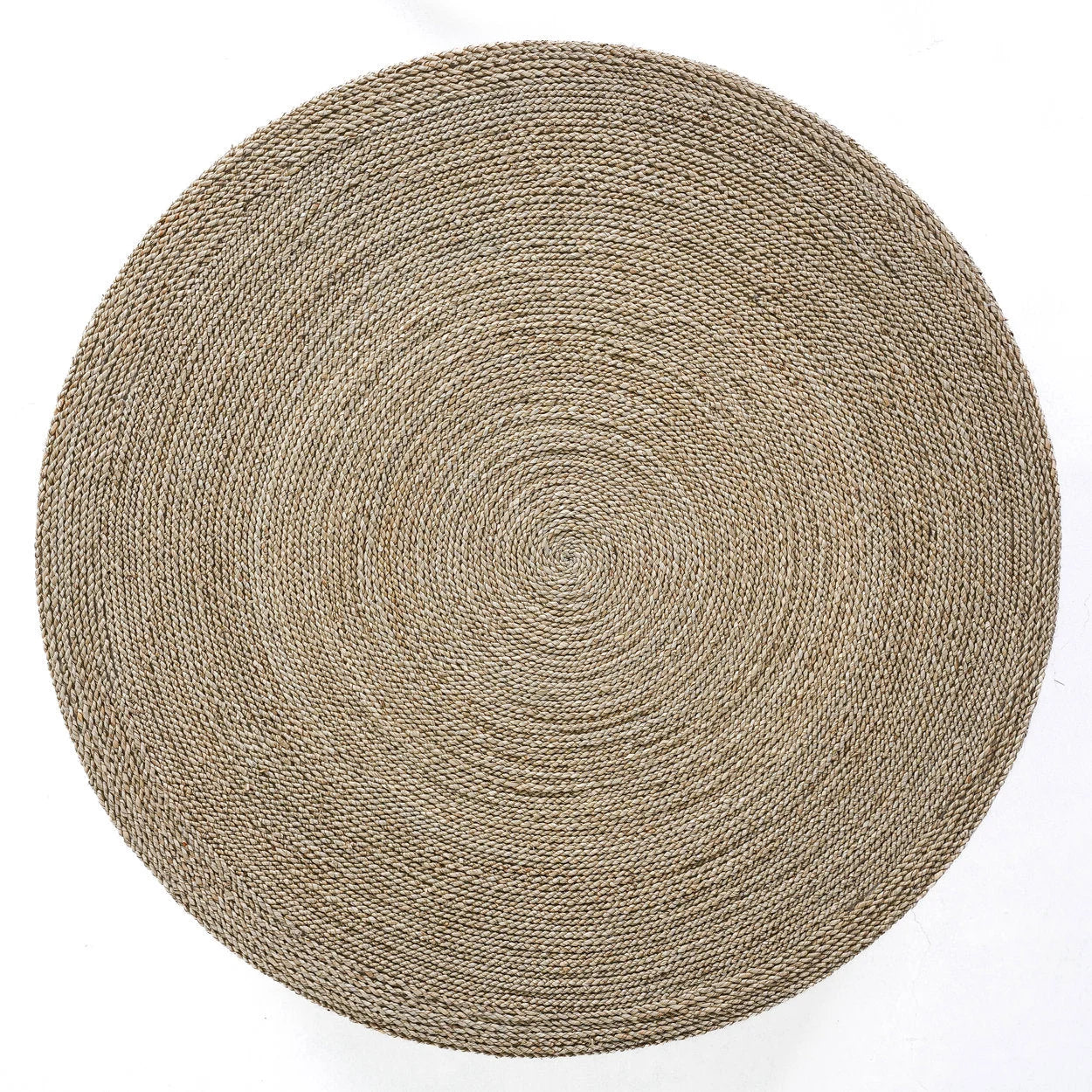 Pouf rond en jonc de mer naturel usage table basse salon – Ø100 cm
