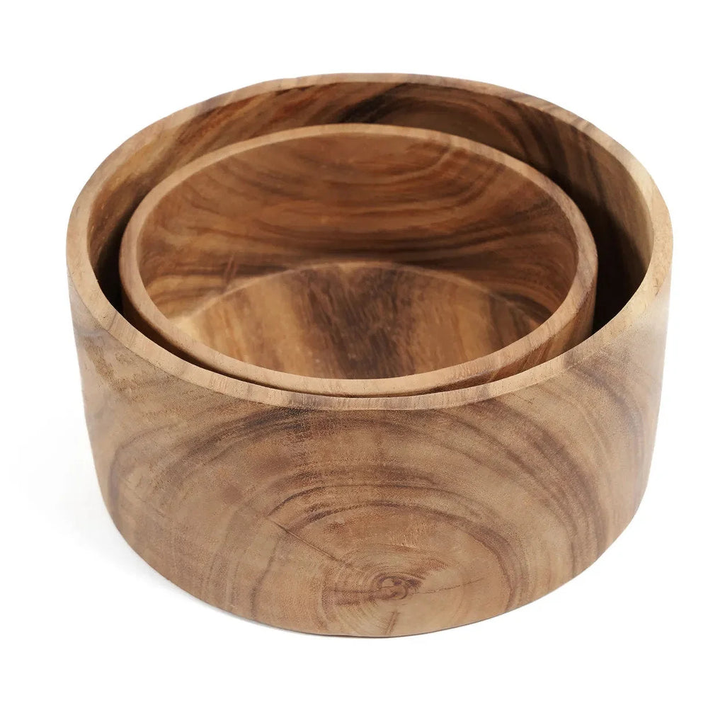 Saladier en bois de Suar naturel fait main 25 cm