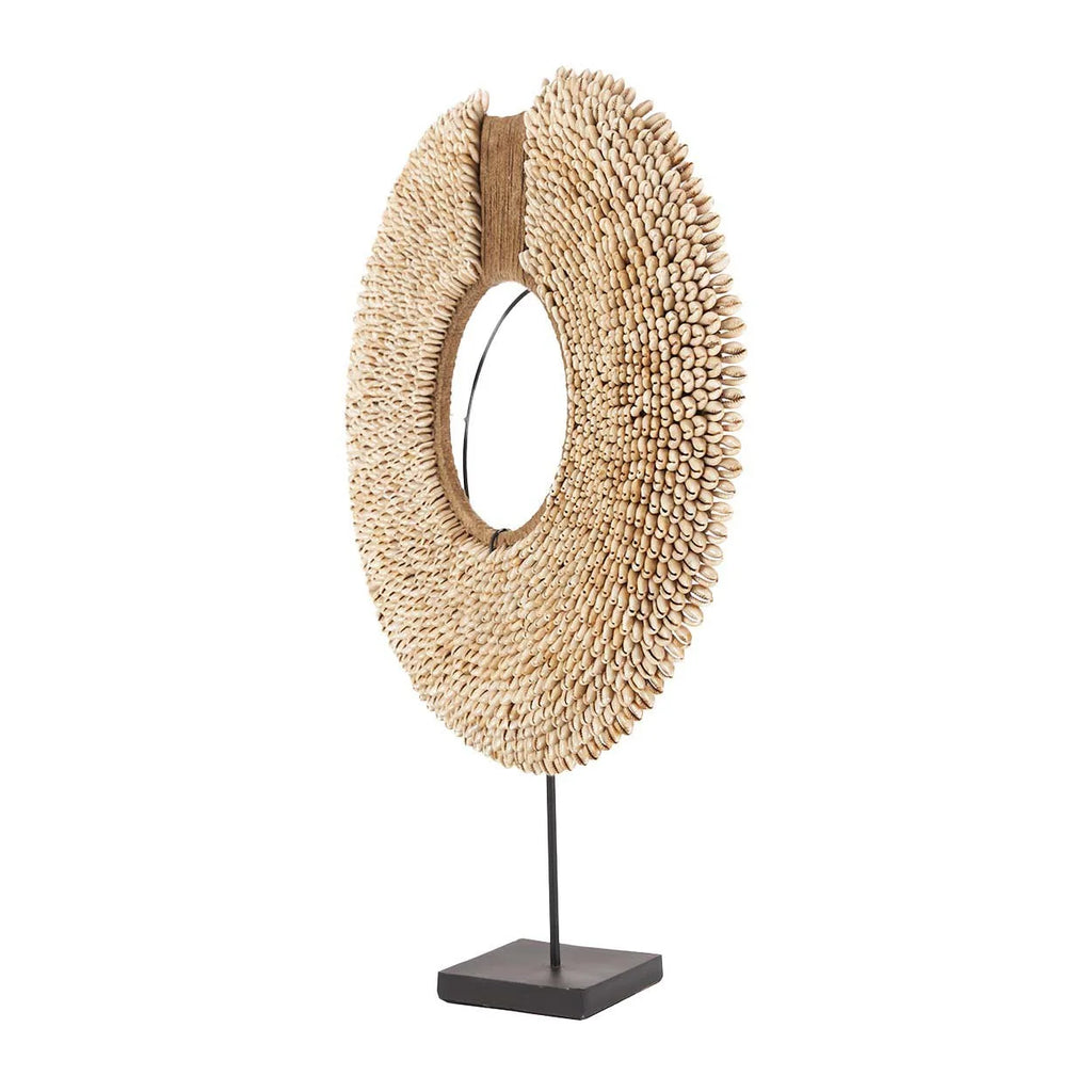 Sculpture murale en coquillage naturel sur socle 52 cm
