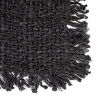 Tapis rectangulaire noir en coton frangé, tissé artisanal, set de 2