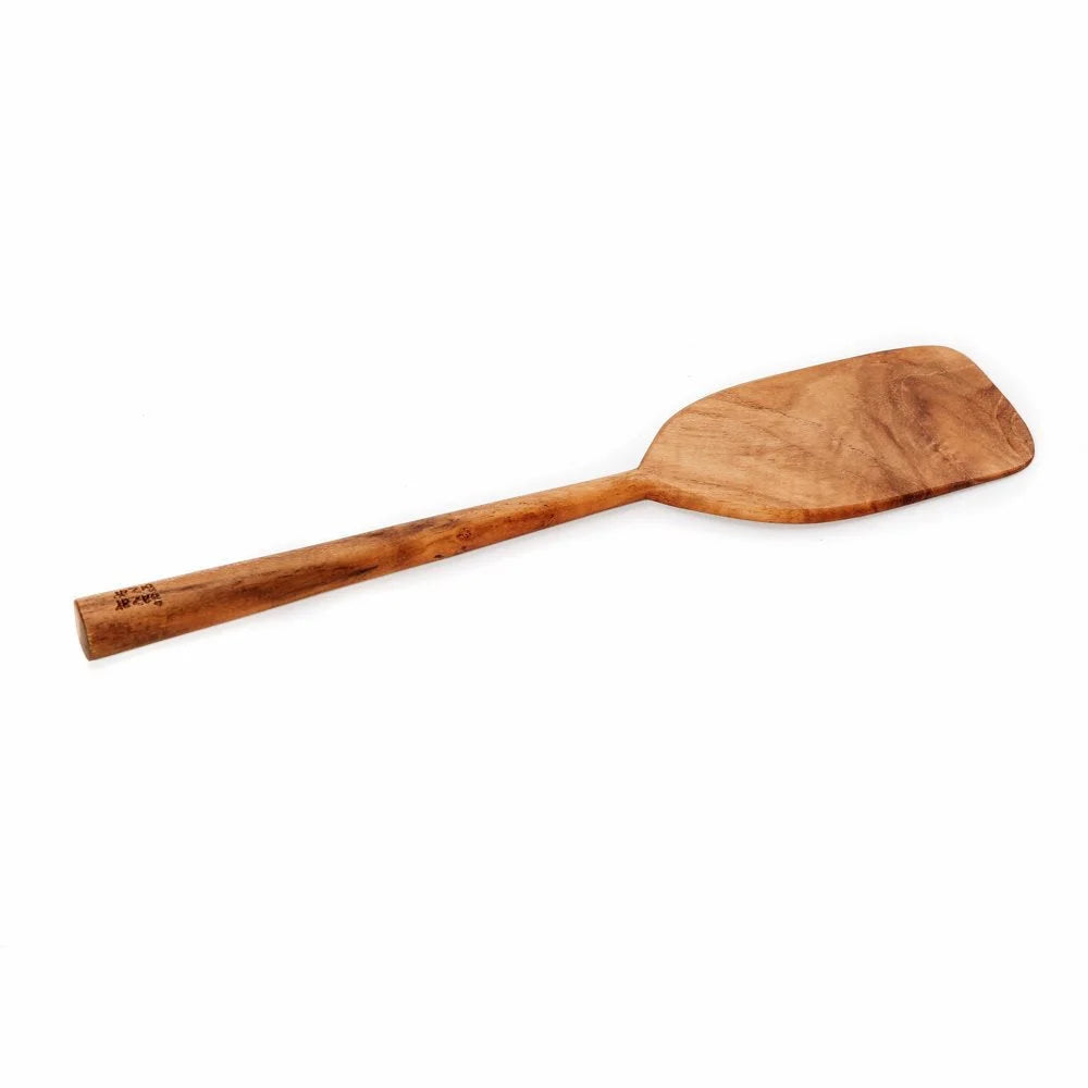 Spatule en racine de teck de 28 cm en bois naturel pour cuisine