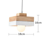 Suspension bois design carré blanc