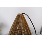 Décoratif abat-jour en bois pour Hängelampe Droplet Holz avec ampoule visible et câble noir