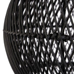 Suspension boule en rotin tressé noir ajouré – Ø30 cm