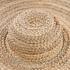 Chapeau oversize en jacinthe d’eau ondulée naturel, Ø85 cm, texture tissée beige