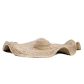 Chapeau de paille beige tressé en jacinthe d’eau, bord large courbé, Ø85 cm