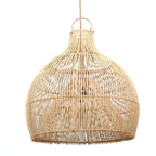 Suspension cloche en rotin tressé naturel ajouré, Ø40 cm