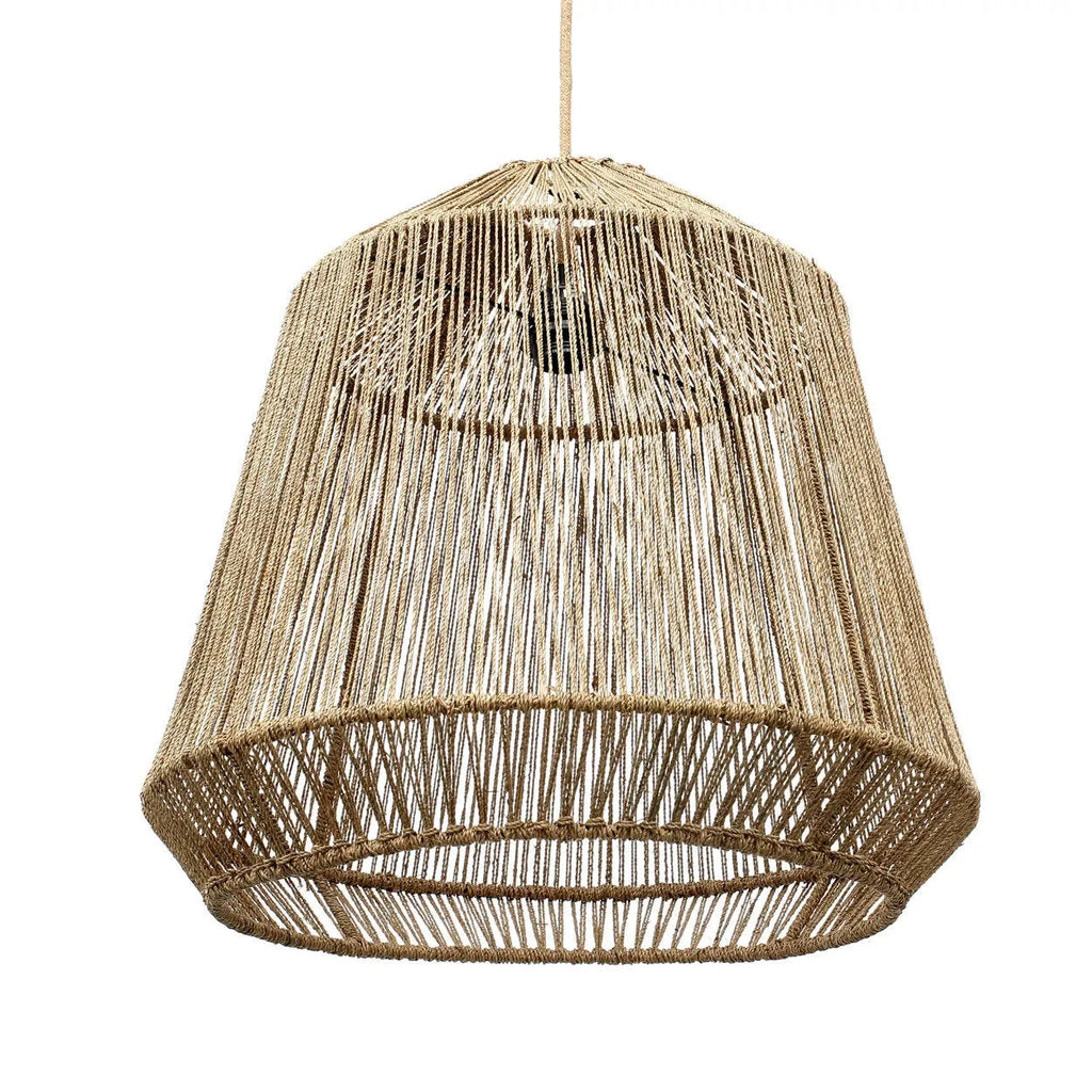 Suspension conique en corde tressée naturelle pour salon ou chambre – Ø50 cm