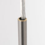 Tube en métal argenté avec câble flexible pour Suspension cylindre tissu blanc et métal brossé Ø50 cm