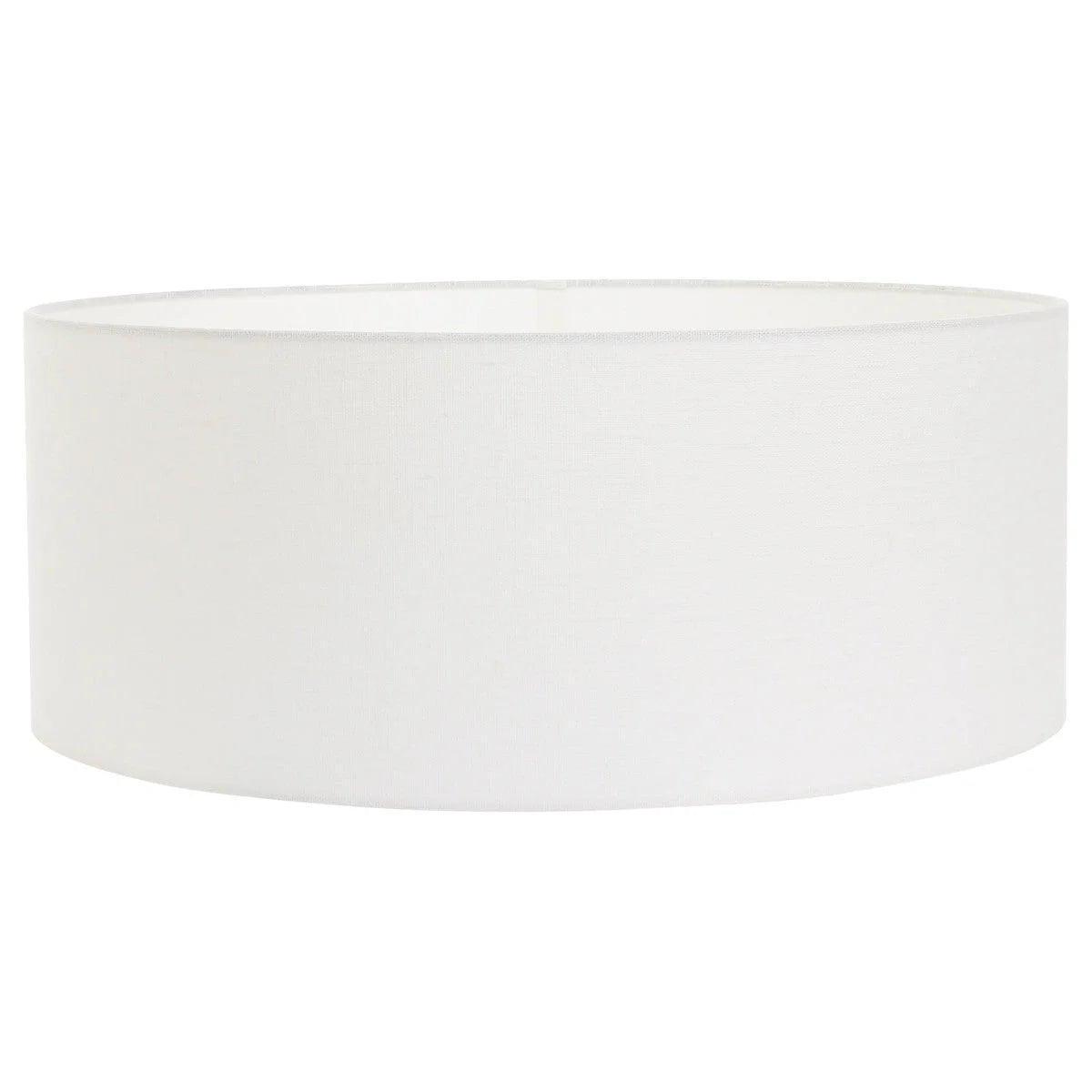 Abat-jour cylindrique en tissu blanc avec métal brossé pour suspension Ø50 cm