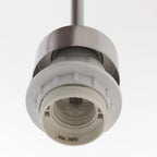 Douille de ampoule E27 blanche avec couvercle en métal brossé pour Suspension cylindre tissu blanc et métal brossé Ø50 cm